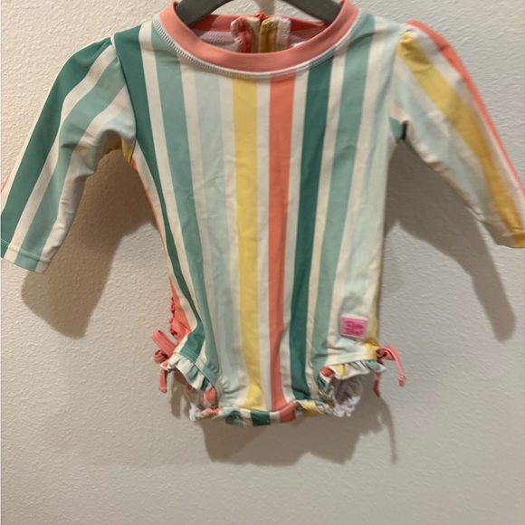 Ruffle Butts Striped Rash Guard - Picture 1 of 6